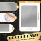 weparmeety 100 Pcs Sliver Metal Engraving Blanks Colorful Aluminum Sheet Laser Engraving Business Card Multipurpose DIY Gift Cards 86 x 54 x 0.21 mm