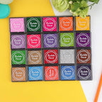 Dizdkizd Finger Craft Ink Pads, 20 Colors Craft Ink Pads for Rubber Stamps, Paper, Scrapbooking, Wood, Fabric, Best Gift for Kids