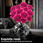 12 Everlasting Roses Bouquet Building Set, Gothic-Style Botanical Diary Series, Includes Heart-Shaped Gift Box Base, The Best Gifts for Your Wife and Family on Birthdays and Holidays (516 PCS)
