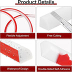 uxcell 236 Inch Flexible Quarter Round Molding Silicone Peel and Stick Trim Self Adhesive Shower Water Barrier for Corner Decor Bathroom Kitchen, White