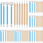 Teenyyou 6 Sets Dot Painting Tools 60 Pcs Clay Pottery Modeling Metal Embossing Tools Ceramic Clay Dotting Supplies for Painting Mandalas Pottery Art Rock