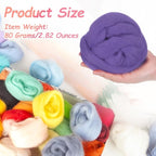 PATIKIL Wool Roving Yarn, 80G/2.82OZ Soft Felting Wool Pure Chunky Roving Yarn Bulk for Needle Felting Knitting Blanket Spinning Weaving DIY Craft, Purple