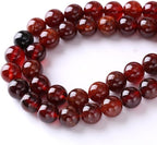 10MM 36PCS Natural Orange Garnet Beads Round Loose Beads for Jewelry Making DIY Necklace Accessories Energy Crystal Healing Power Bracelet