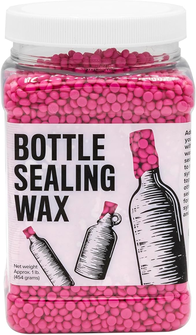 Blended Waxes, Inc. Bottle Sealing Wax, Pastille Wax Seal Beads For Wine, Beer, and Liquor Bottle Sealing, Seals Between 25-30 Bottles, 1 lb, Pink Flamingo