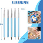 Dotting Tools, Silicone Clay Sculpting Tool, Ceramic Clay Ball Stylus Dot Painting Tools, Pottery Embossing Tool for Rock, Nail, Blending, Drawing, Modeling