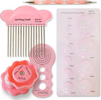 JUYA Paper Quilling Kit with Pink Tools 960 Strips Board Mould Crimper Coach Comb (Width 3mm with Glue)