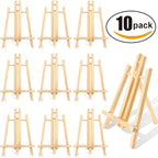 AROIC Wood Easels, Easel Stand for Painting Canvases, Art, and Crafts. (11.8 inch, 10 Pack), Tripod, Painting Party Easel, Kids Student Table School Desktop, Portable Canvas Photo Picture Sign Holder.