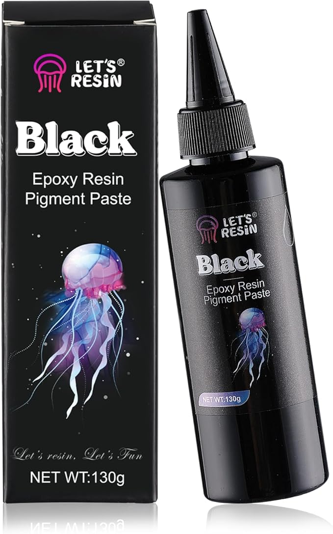 LET'S RESIN High Concentrated Black Epoxy Resin Pigment Paste, 100ml, Opaque Resin Dye for Art, River Table, Jewelry Making, Coasters