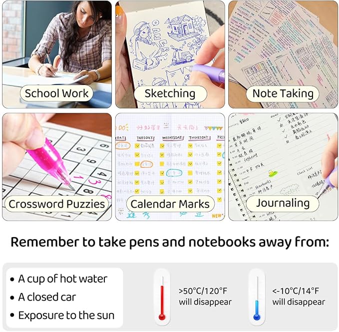 BAYTORY 36Pcs Colored Erasable Gel Pens, Fine Point 0.7mm, Retractable Assorted Colors Pen with Eraser, Smooth Writing Erasable Pens for Drawing Crossword Puzzles
