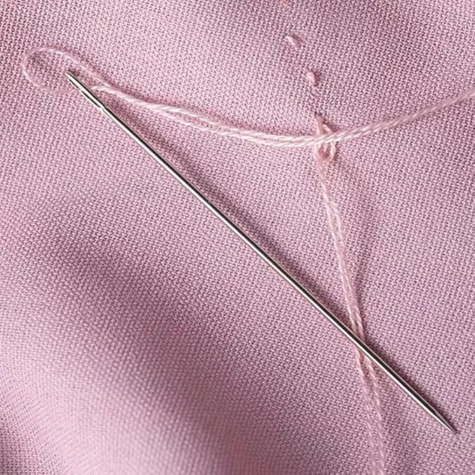 Marcobrothers 10 inch 2 pcs Professional Upholstery Large Eye Long Needle,Easy to Thread,with 1 roll 284 Yard 150D 1mm-Width Leather Sewing Waxed Thread, Silver Black(MJ01-FBA-A0215201-MAXX1MR)