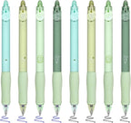 BAYTORY 8Pcs Cute Retractable Erasable Gel Pens, Blue and Black Ink Pen with Eraser Clear, Smooth Writing Comfortable to Use for Note Taking Marking Planner Crossword Puzzles (Green)
