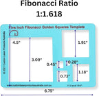 5" Square Stencil Template for Drawing and Drafting: A Fibonacci-Inspired Square Template Tool for Artists Allows The Simple Application of The Golden or Divine Ratio for Artistic Design