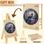 Wooden Puzzles for Adults, Wooden Jigsaw Puzzles, Exquisite Raven Puzzle, Gifts for Family or Friends for Any Holiday.（11.4 * 11.4 in 200pcs）