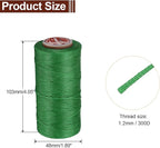uxcell Flat Leather Sewing Waxed Thread, 140m / 153 Yards Polyester Wax String, 300D Wax Stitching Cord for Leather Crafts, Bookbinding, Bracelets Braided, Dark Green