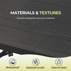 4Ft Folding Table Adjustable Height Portable Folding Tables Heavy Duty 400 lbs Capacity, Wood Grain Tabletop for Working Meeting Parties, Picnic, Camping, Weddings, Garden Dining-Black