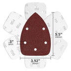 100-Pack Mouse Sandpaper(5-Hole) for Mouse Detail Sanders,Grits40/60/80/100/120/180/240/320/400/600,Premium Aluminum Oxide,Easy to Replace,Ideal for Woodworking,Furniture Refinishing,and Crafting