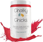 Chalky Chicks All-in-One Chalk Paint for Furniture or Cabinet - 32 Fl Oz - Matte Finish Poppy (Deep Red-Pink) for Metal, Wood Furniture Paint - No Sanding All-in-One for Home Decor & Crafts, USA Made