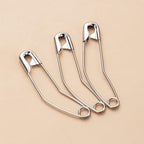 vrupin 100pcs Stainless Steel Curved Safety Pins for Quilting, Safety Pins Bulk Metal Silver Sewing Pins Clothing Clips Tool Decorative Safety pins (2inch)