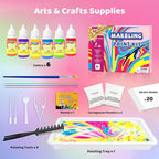Water Marbling Paint for Kids, Art Supplies for Kids,Arts and Crafts for Girls Boys Ages 8-12 6-8 3-5, Birthday Gifts Toys for Girls 3+ Years Old