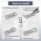 VICHERIA Zipper Repair Kit (45 Pcs), Universal Size #3 Zippers for Sewing, Replacement Slider Pull Fix Kit for Jackets, Coat, Boot, Backpack, Purse