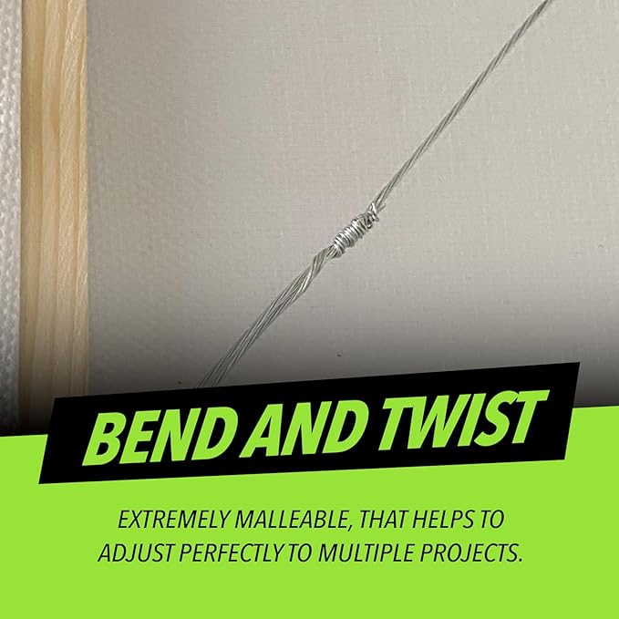 Picture Hanging Wire #3 30lbs 100-Feet, Flexible Steel Wire 18 Gauge for Hang Up Frame/Painting and Mirror