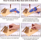 Yoption 15 Pieces Antique Gold Glue Gun Sealing Wax Sticks for Wax Seal Stamp, Great for Wedding Invitations, Envelopes, Cards, Christmas Gift Ideas, Wine Packages (Antique Gold)