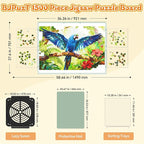 1500 Pieces Rotating Plastic Puzzle Board 3-in-1 Double-Sided/Tilting/Rotating, Portable Table 36.26"x27.6" Spinning Jigsaw Puzzle Table with Cover Lazy Susan Gift for Seniors Adults and Kids