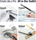 COOL BANK 76 Pack Art Supplies Sketching Kit with 100 Sheets 3-Color Sketchbook, Drawing Pencils Include Graphite Colored Charcoal Watercolor & Metallic Pencils, for Kids Adults Beginner Artists