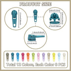 DOITEM 96Pcs Zipper Repair Kit Zipper Replacement 3# Zipper Pull Rescue Kit for Clothing Jackets Purses (12 Colors)