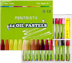 Oil Pastels,24+1 Assorted Colors+1 Sharpener and 1 Pastel Holder, Oil Pastels for Kids Indoor Activities At Home,Non-Toxic Oil Pastel Crayons for Artist Students Smooth Painting and Drawing