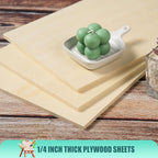 6 Pack 10.7 x 7 x 1/4 Inch-6mm Thick Basswood Sheets for Crafts Unfinished Plywood Sheets Rectangular Wood Panel Boards for DIY Laser Project, Wood Burning, Engraving, Architectural Models, Staining