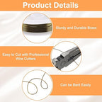 HARFINGTON 13ft Jewelry Wire, 22 Gauge (0.6mm) Brass Craft Soft Metal Tarnish Resistant Copper Beading Wire for Jewelry Making Supplies Crafting, Ancient Blue