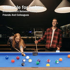 54" Portable Pool Table - Billiard Table for Kids & Adults with 2 Cues, Triangle Rack, Chalk & Brush - Compact Wooden Game Table for Home, Game Room, Indoor & Outdoor