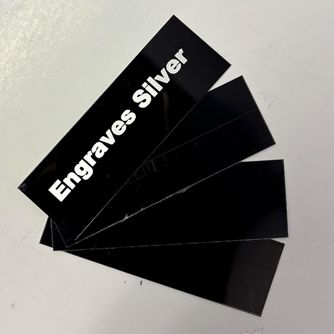 Blank Metal Plates for Laser Engraving - 4 Pack | Aluminum Sheets 0.020" Thick | CO2, Diode, Fiber Laser Compatible | Multiple Sizes & Colors (Black (engraves silver), .75x2 inch)
