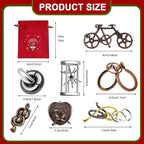 9 PCS Metal Brain Teaser Puzzles Logic Metal Puzzle for Adult Toy Lock Puzzles Gift for AdultsTeenagers (9 PCS Edition X)