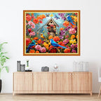 Foxdiviy Stamped Cross Stitch Kits - Birds and Flowers 16x20 inch - 11CT Embroidery Patterns - Art Crafts DIY Needlework Starter Kits for Beginners Adults All Ages