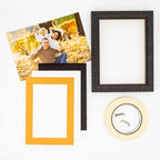 8.5x11 Mat Bevel Cut for 7x9 Photos - Acid Free Topaz Orange Precut Matboard With Backing Board and Crystal Clear, Self Seal Photo Mat Bag - For Pictures, Photos, Framing - 4-ply Thickness
