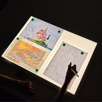 TOHETO Rechargeable Magnetic A2 Light Board 25.2''x18.4'', Large Diamond Painting Light Pad with Side Buttons, 3 Light Colors Light Box for Tracing and Drawing, Dimming LED Light Table for Sketching