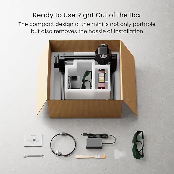 LONGER Ray5 mini Laser Engraver, 12000mm/min High-Speed Cutter for Wood, Metal, Acrylic, Leather, DIY CNC, 130x130mm Engraving Area, WiFi, Emergency Stop Safety (5.5W) Diameters