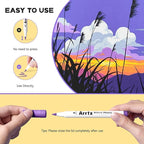 Arrtx 48 Colors Acrylic Marker, for Rock Painting, Extra Brush Tip Markers Paint Pens, Art Supplies, Fabric Paint, Art Markers, Waterproof Paint DIY Crafts Making& 48E