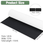 Tolanbbt Sponge Neoprene Foam Sheet with Adhesive - 1/8” Thick, 12” x 118” Closed Cell Foam Rubber Roll, Weatherproof Soundproof Padding for Automotive, Cabinet, Furniture, Crafts, DIY, Black