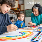Shuttle Art 16 Colors Watercolor Paint Set Bulk, Pack of 24, Watercolor Paint Set with Paint Brushes for Kids and Adults, Washable Paint for Classroom, Parties, Kindergarten and Art Activities