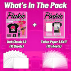 Lovein-Pinkie Heat Transfer Paper for Dark Fabric, Iron on Transfer Paper for Inkjet Printer & Teflon Sheets for Heat Press Machine (Mix Pack, 20 Sheets, 8.5x11'')