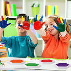 MoloTAR Craft Large Ink Pad Stamps Partner DIY Color,8 Colors Hexagon Rainbow Finger Ink pad for Kids