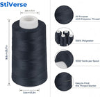 4 Pack Navy Blue Thread, 3000 Yards Denim Thread for Jeans, Polyester Sewing for Serger&Overlock, Quilting, Piecing, Sewing Machine