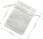 Palmhomee Pack Of 25 Burlap Gift Bags with Drawstring Linen Jewelry Pouches Wedding Hessian Jute Bags for Birthday Jewelry and Treat Pouches Party Wedding Favors Gift Art and DIY Craft (3.6x4.8 Inch, White)