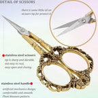 BIHRTC 4.5Inch Embroidery Stainless Steel Scissors with Leather Cover Tassel DIY Tools Dressmaker Small Shears Precision for Crafting Thread Cutting Sewing DIY Artwork Housework