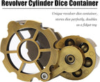 Bullet Dice, Revolver Bullet Metal Dice Set with Spinning Revolver Cylinder Container & Seven Polyhedron Dices for Sci-Fi, War, Crime Theme Tabletop Games
