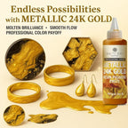 Metallic 24K Gold Epoxy Resin Pigment Paste XL (191g/6.7oz) – Opaque Epoxy Dye & High Concentration Coloring Paste, Mica Powder Alternative for Resin Art, Jewelry, Tumblers, River Tables