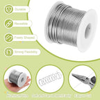 MECCANIXITY 12 Gauge Anodized Aluminum Craft Wire Bendable Bonsai Training Wire 98 Feet 2mm for Sculpting Crafts Wreath Floral Beading Jewelry Making, Silver Tone